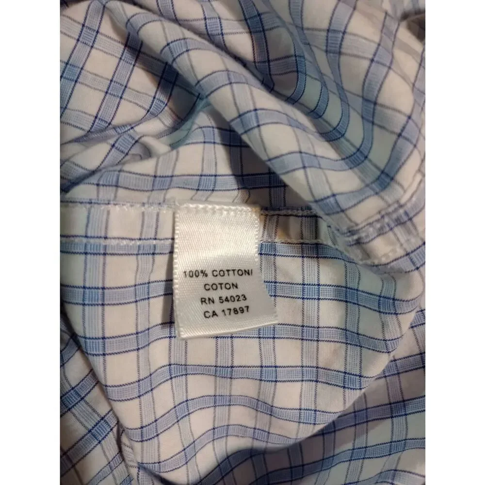 Banana Republic Shirt Men's Extra Large Blue White Button Front‎ Long Sleeve